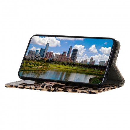 Folio Deksel Til Samsung Galaxy S21 Ultra 5G Enkelt Leopard