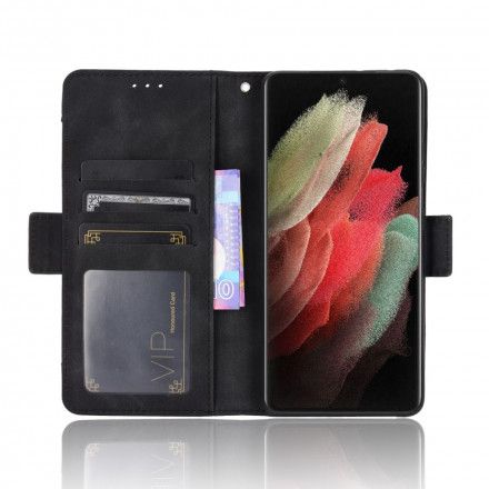 Folio Deksel Til Samsung Galaxy S21 Ultra 5G Førsteklasses Multikort
