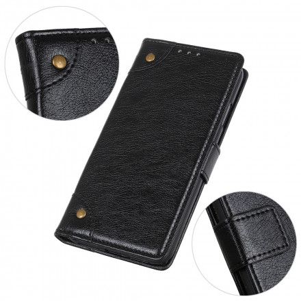 Folio Deksel Til Samsung Galaxy S21 Ultra 5G Vintage Nappa Skinneffekt