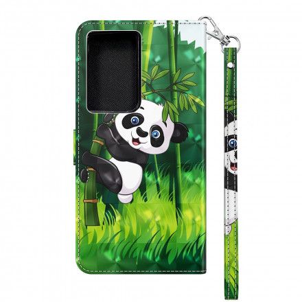 Lærdeksel Til Samsung Galaxy S21 Ultra 5G Panda Og Bambus