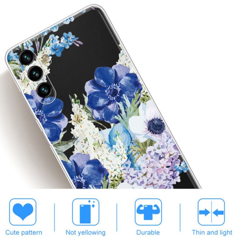 Deksel Til Samsung Galaxy A13 5G Akvarell Blå Blomster