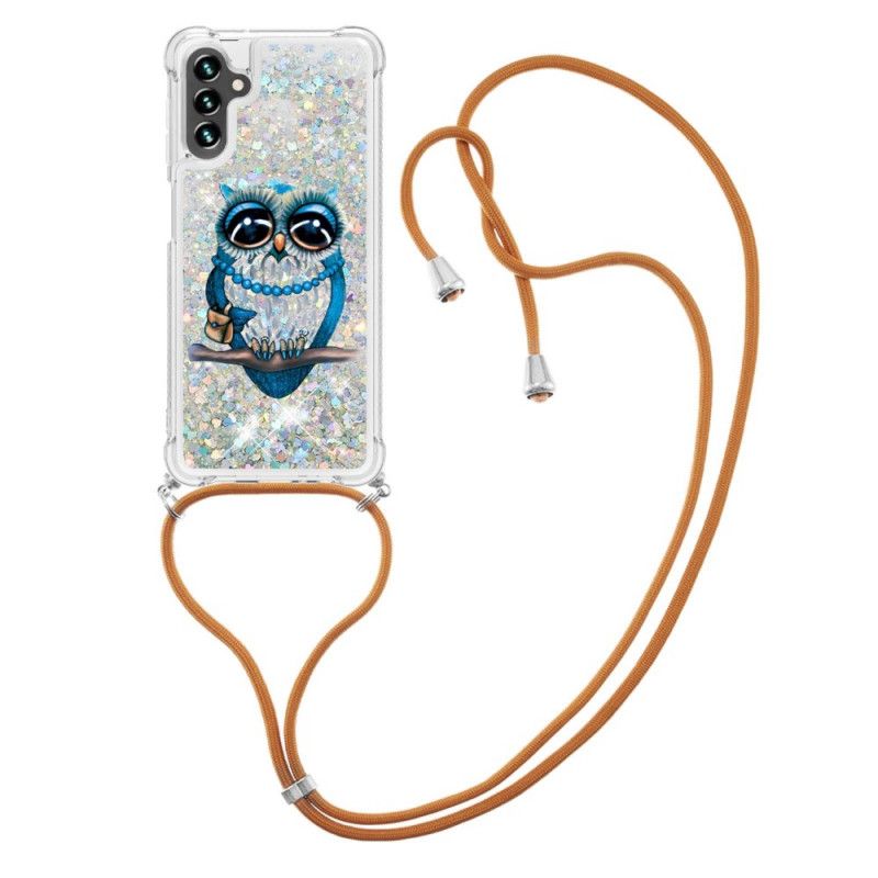 Deksel Til Samsung Galaxy A13 5G Med Snor Til Miss Owl Glittersnor