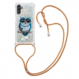 Deksel Til Samsung Galaxy A13 5G Med Snor Til Miss Owl Glittersnor