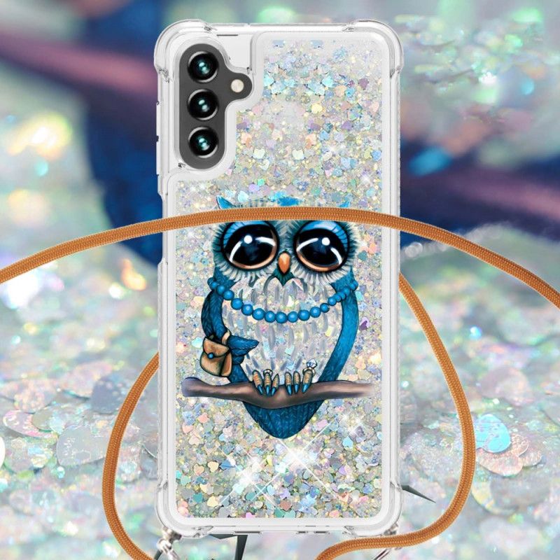 Deksel Til Samsung Galaxy A13 5G Med Snor Til Miss Owl Glittersnor