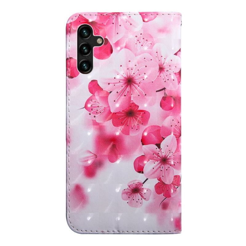 Lærdeksel Til Samsung Galaxy A13 5G Rosa Blomster