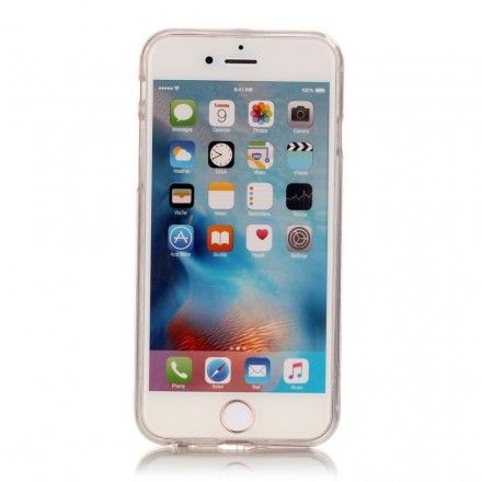 Deksel Til iPhone 6 / 6S Transparent Blomsterhodeskalle