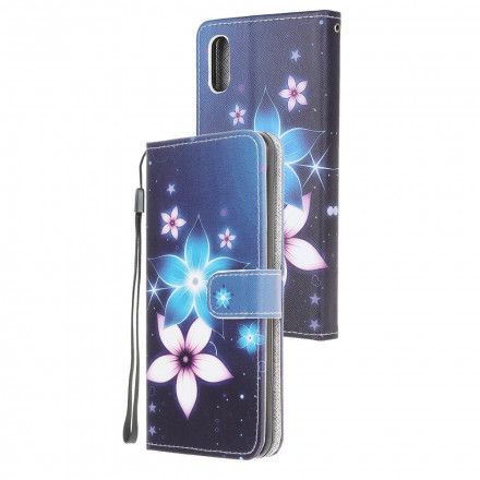 Folio Deksel Til Samsung Galaxy XCover 5 Med Kjede Lunar Strap Flowers