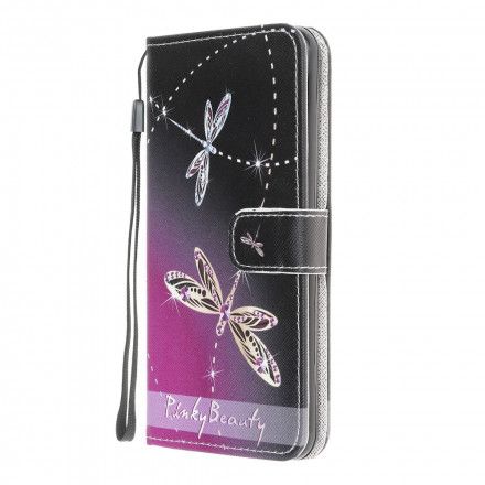 Folio Deksel Til Samsung Galaxy XCover 5 Med Kjede Thong Dragonflies