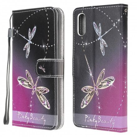 Folio Deksel Til Samsung Galaxy XCover 5 Med Kjede Thong Dragonflies