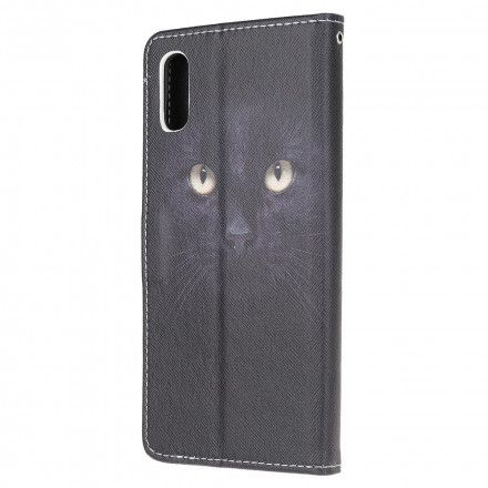 Lærdeksel Til Samsung Galaxy XCover 5 Med Kjede Thong Black Cat Eyes