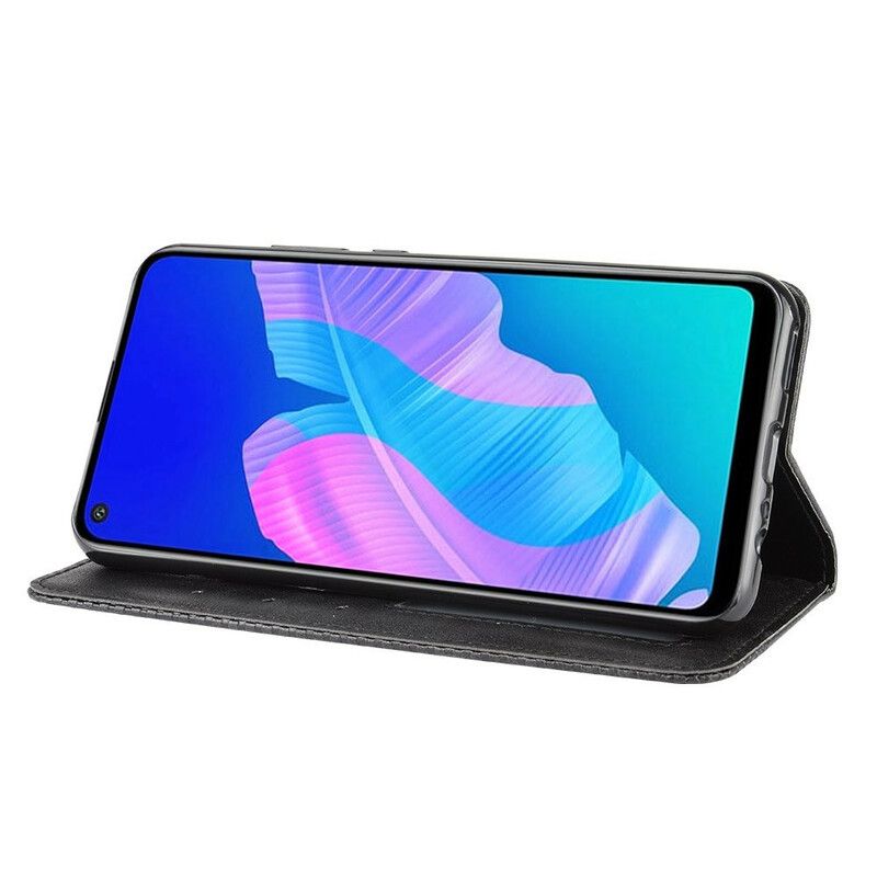 Beskyttelse Deksel Til Huawei P40 Lite E / Huawei Y7p Folio Deksel Stylet Vintage Skinneffekt