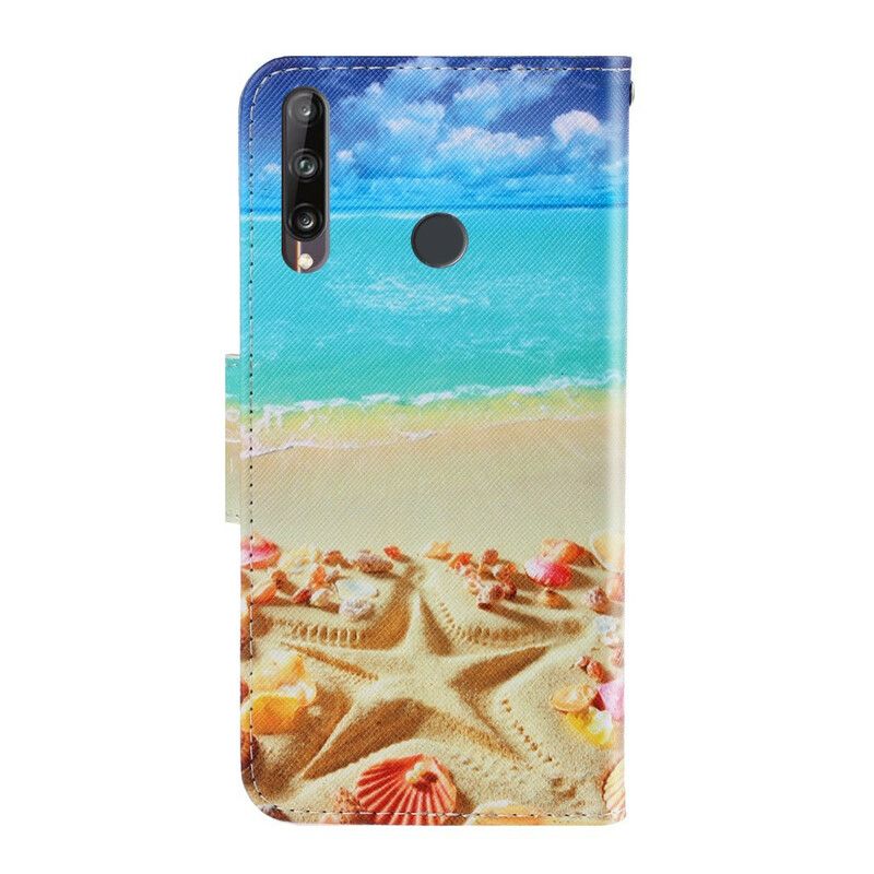 Folio Deksel Til Huawei P40 Lite E / Huawei Y7p Med Kjede Thong Beach