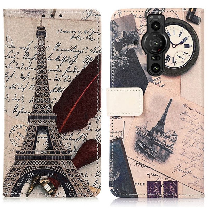 Folio Deksel Til Sony Xperia Pro-I Poetens Eiffeltårn
