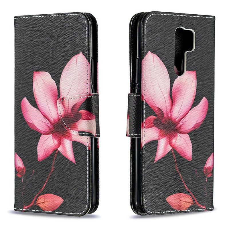 Folio Deksel Til Xiaomi Redmi 9 Rosa Blomst