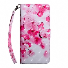 Folio Deksel Til Xiaomi Redmi 9 Rosa Blomster