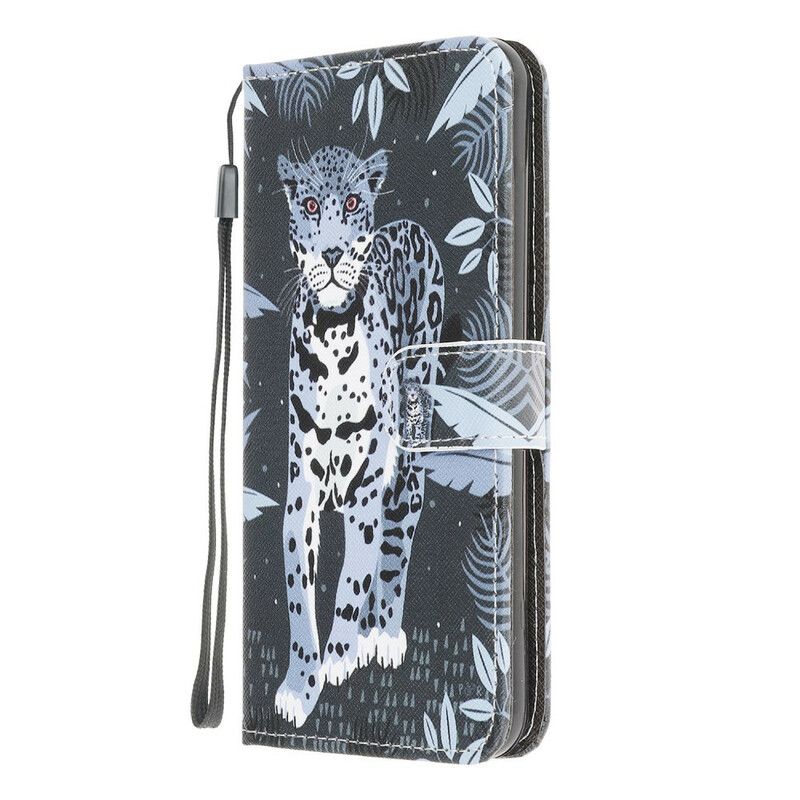 Lærdeksel Til Xiaomi Redmi 9 Med Kjede Thong Leopard