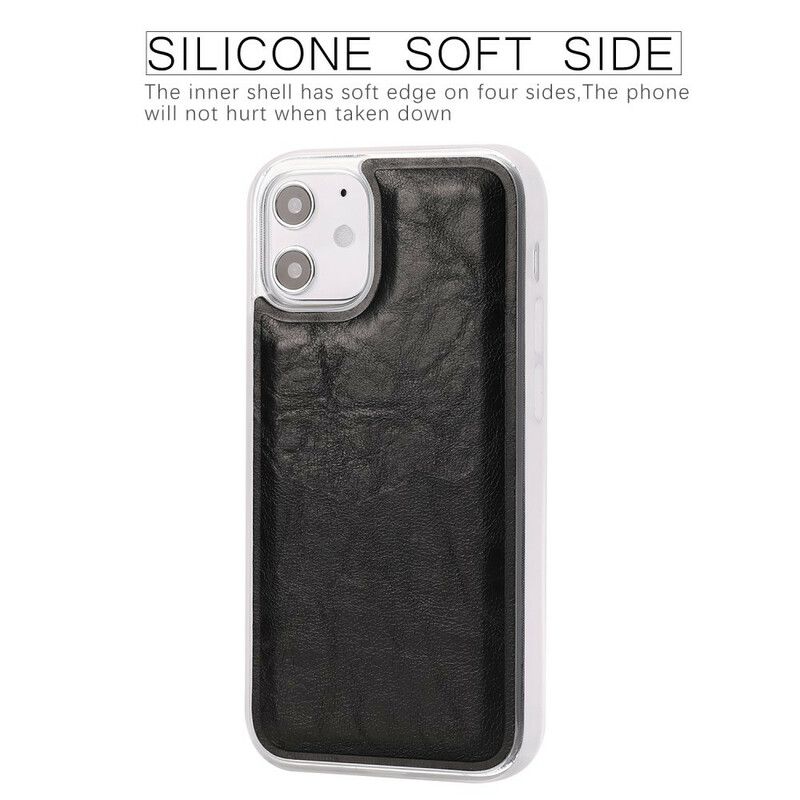 Deksel Folio Deksel Til iPhone 12 Mini Avtakbar Distressed Skinnstil