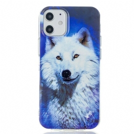 Deksel Til iPhone 12 Mini Fluorescerende Wolf Series