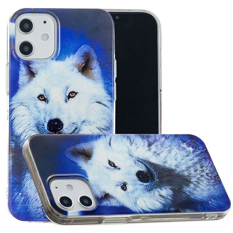 Deksel Til iPhone 12 Mini Fluorescerende Wolf Series