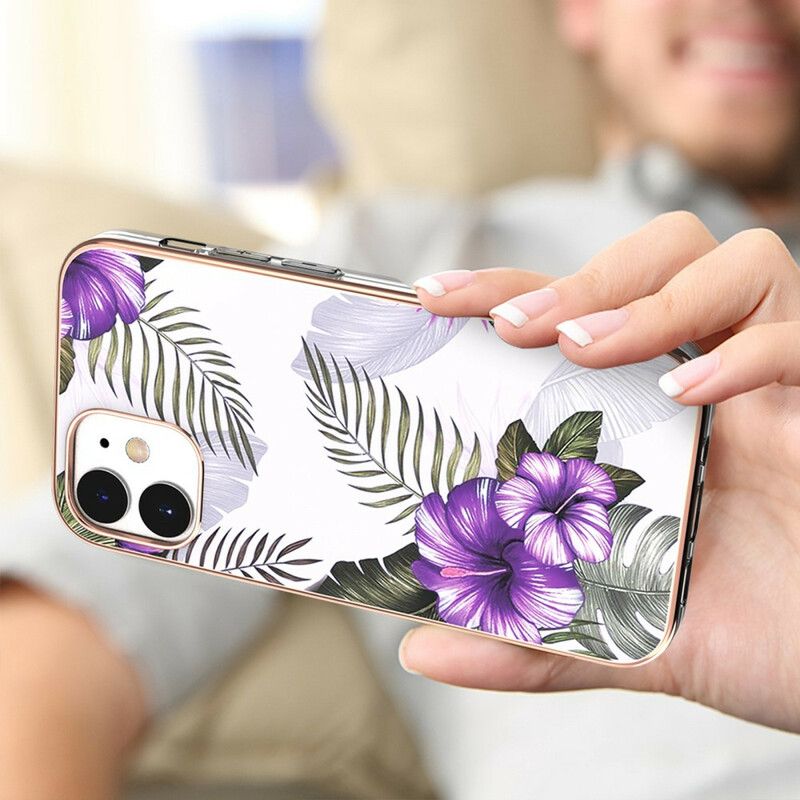 Deksel Til iPhone 12 Mini Lilla Blomster