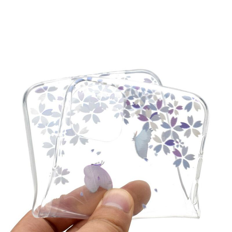 Deksel Til iPhone 12 Mini Transparente Sommerfugler Og Blomster