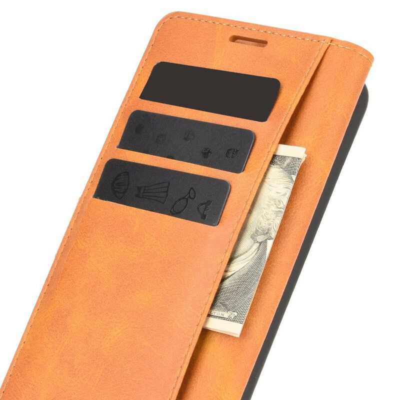 Folio Deksel Til iPhone 12 Mini Vintage Skinnstil