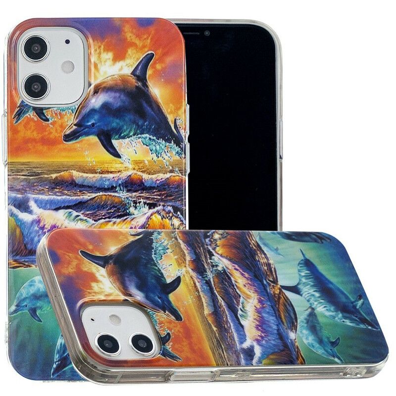 Mobildeksel Til iPhone 12 Mini Delfiner Går Gratis