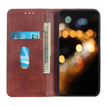 Beskyttelse Deksel Til Samsung Galaxy A22 5G Folio Deksel Elegance Split Litchi Leather