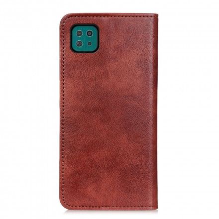 Beskyttelse Deksel Til Samsung Galaxy A22 5G Folio Deksel Elegance Split Litchi Leather