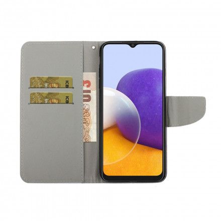 Folio Deksel Til Samsung Galaxy A22 5G Blomstersommerfuglstropp