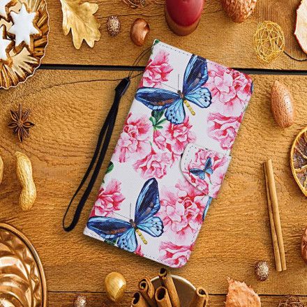 Folio Deksel Til Samsung Galaxy A22 5G Blomstersommerfuglstropp