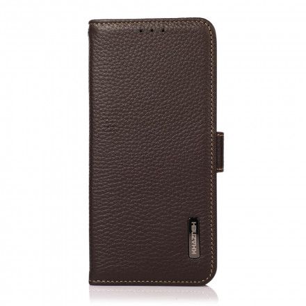 Folio Deksel Til Samsung Galaxy A22 5G Litchi Leather Khazneh Rfid