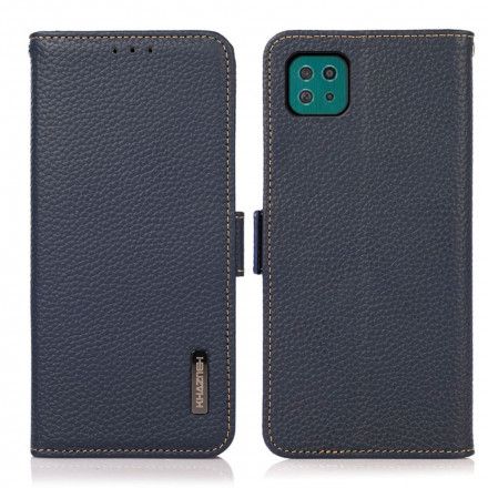 Folio Deksel Til Samsung Galaxy A22 5G Litchi Leather Khazneh Rfid