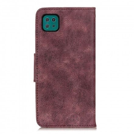 Folio Deksel Til Samsung Galaxy A22 5G Vintage Split Leather