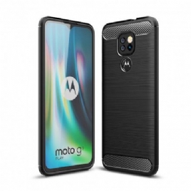 Deksel Til Moto G9 Play Børstet Karbonfiber