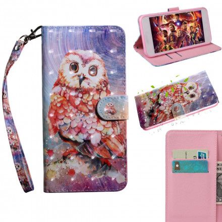 Folio Deksel Til Moto G9 Play Lysflekk Germain The Owl