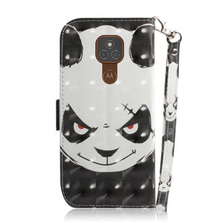 Folio Deksel Til Moto G9 Play Med Kjede Angry Panda Med Stropp