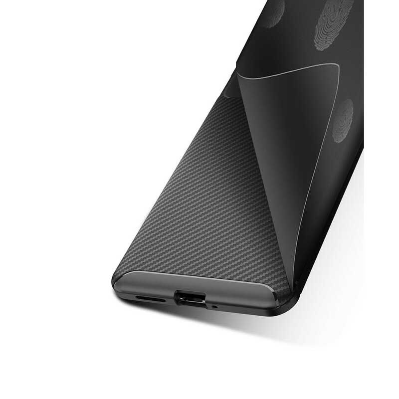 Deksel Til OnePlus 7T Fleksibel Karbonfibertekstur