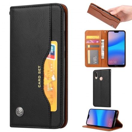 Beskyttelse Deksel Til Huawei Y6 2019 / Honor 8A Folio Deksel Faux Leather Card Holder