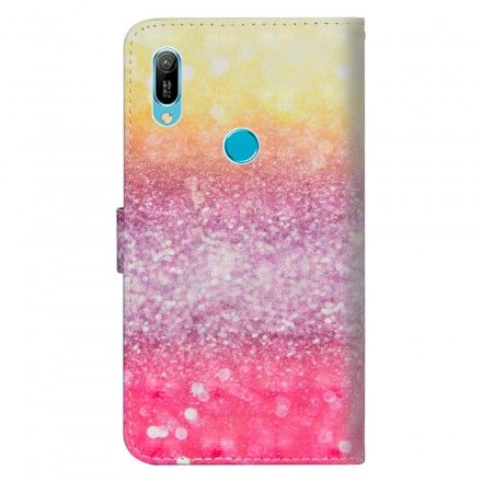 Folio Deksel Til Huawei Y6 2019 / Honor 8A Magenta Glitter Gradient