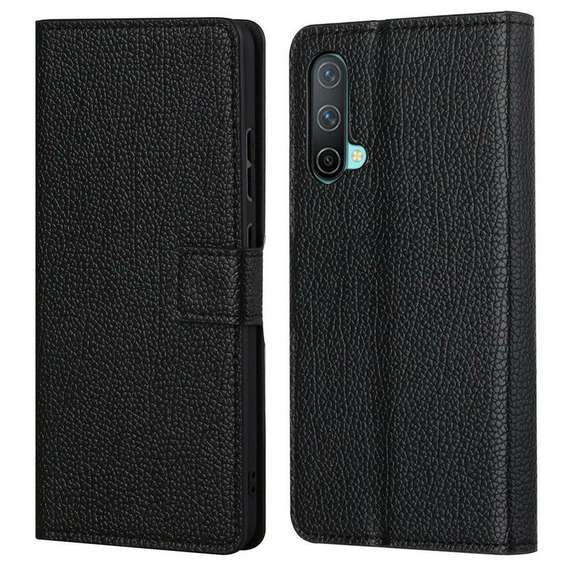 Folio Deksel Til OnePlus Nord CE 5G Litchi Grain Leather Effect