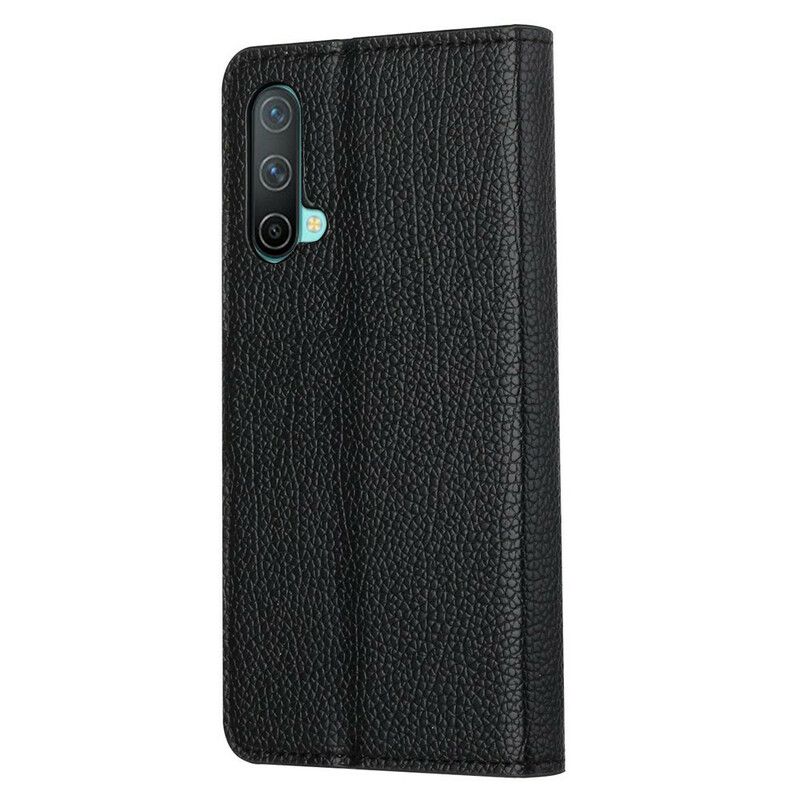 Folio Deksel Til OnePlus Nord CE 5G Litchi Grain Leather Effect