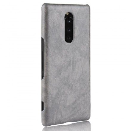 Deksel Til Sony Xperia 1 Performance Litchi Leather Effect