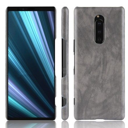Deksel Til Sony Xperia 1 Performance Litchi Leather Effect