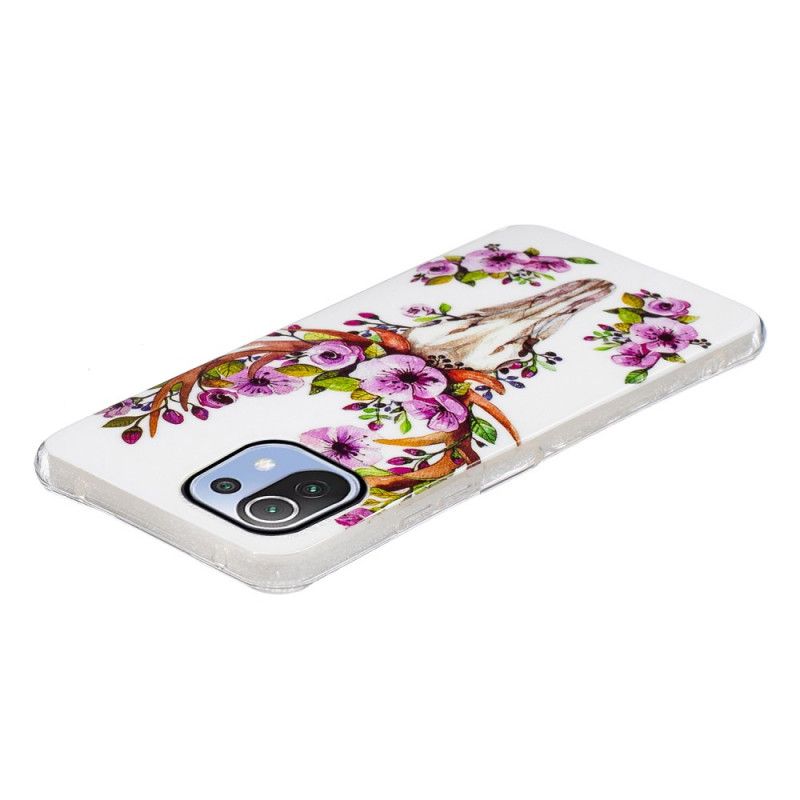 Deksel Til Xiaomi Mi 11 Lite 5G NE / Mi 11 Lite 4G / 5G Fluorescerende Blomsterelg