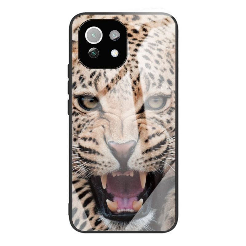 Deksel Til Xiaomi Mi 11 Lite 5G NE / Mi 11 Lite 4G / 5G Leopard Herdet Glass