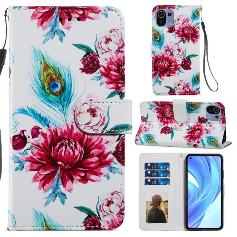 Folio Deksel Til Xiaomi Mi 11 Lite 5G NE / Mi 11 Lite 4G / 5G Intense Blomster