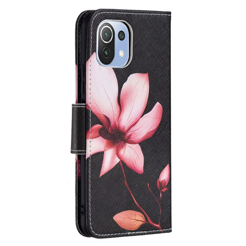 Folio Deksel Til Xiaomi Mi 11 Lite 5G NE / Mi 11 Lite 4G / 5G Rosa Blomst