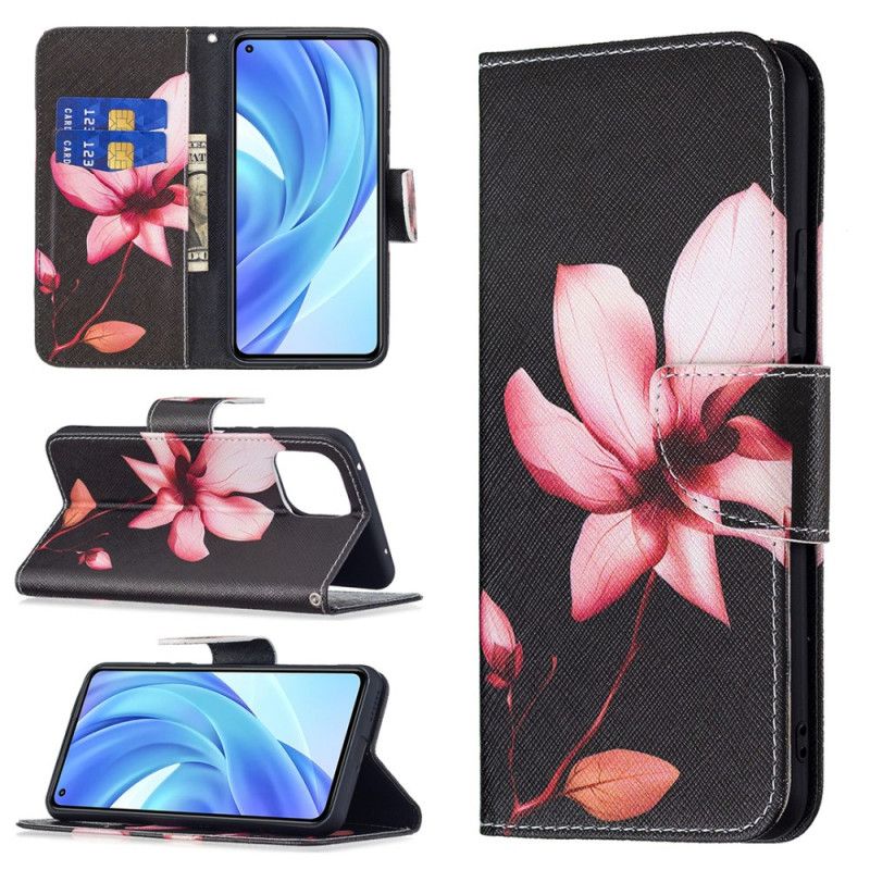 Folio Deksel Til Xiaomi Mi 11 Lite 5G NE / Mi 11 Lite 4G / 5G Rosa Blomst