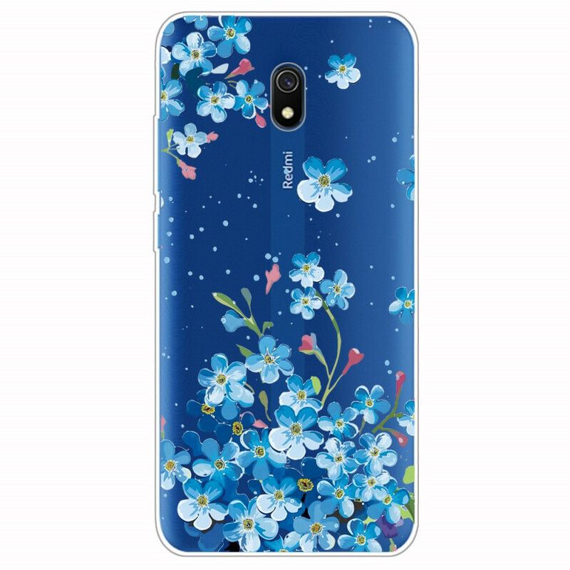 Deksel Til Xiaomi Redmi 8A Bukett Med Blå Blomster